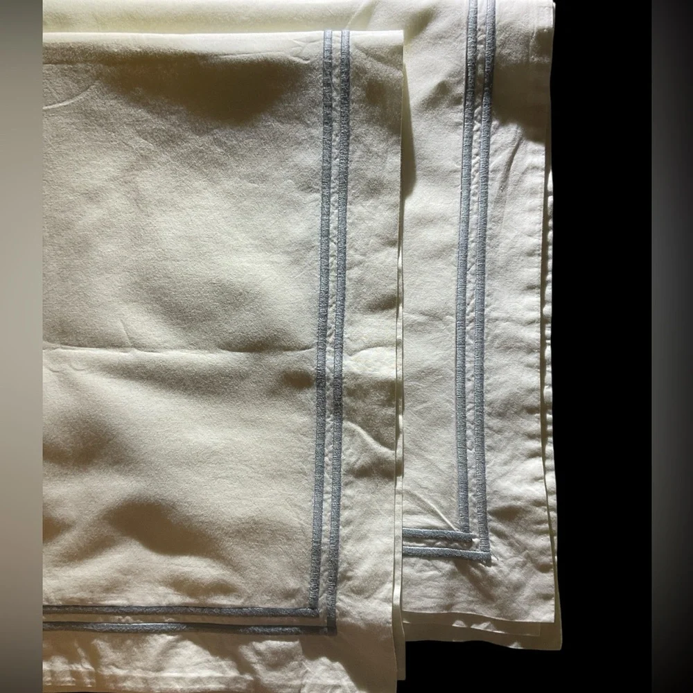 Restoration Hardware Italian White Hotel Satin Stitch Euro shams 🇮🇹🇮🇹🇮🇹